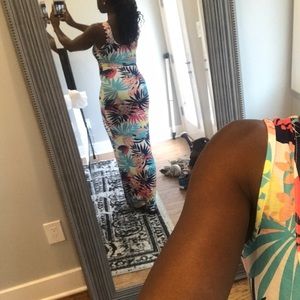 Boohoo Palm Print Maxi Dress